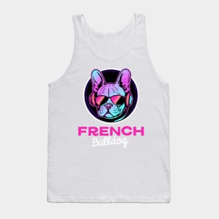 Synthwave Frenchie Bulldog Dog Lover Frenchie Tank Top